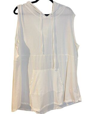 LuLaRoe Brittany White Hooded Tank Tunic – 3XL